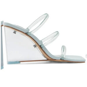 Steve Madden Saute Clear Wedge Sandals NWB